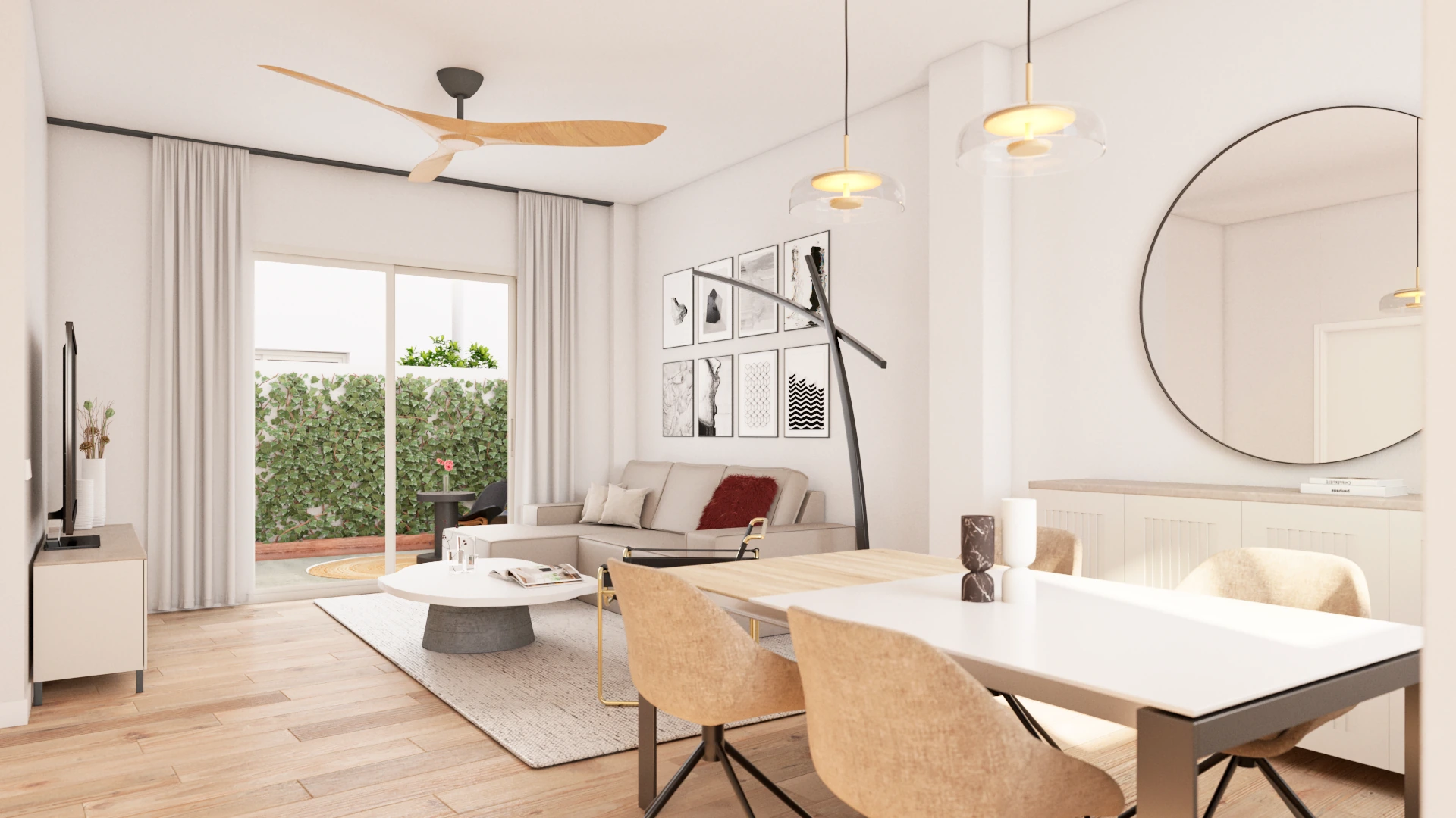 Salón y comedor de la vivienda
